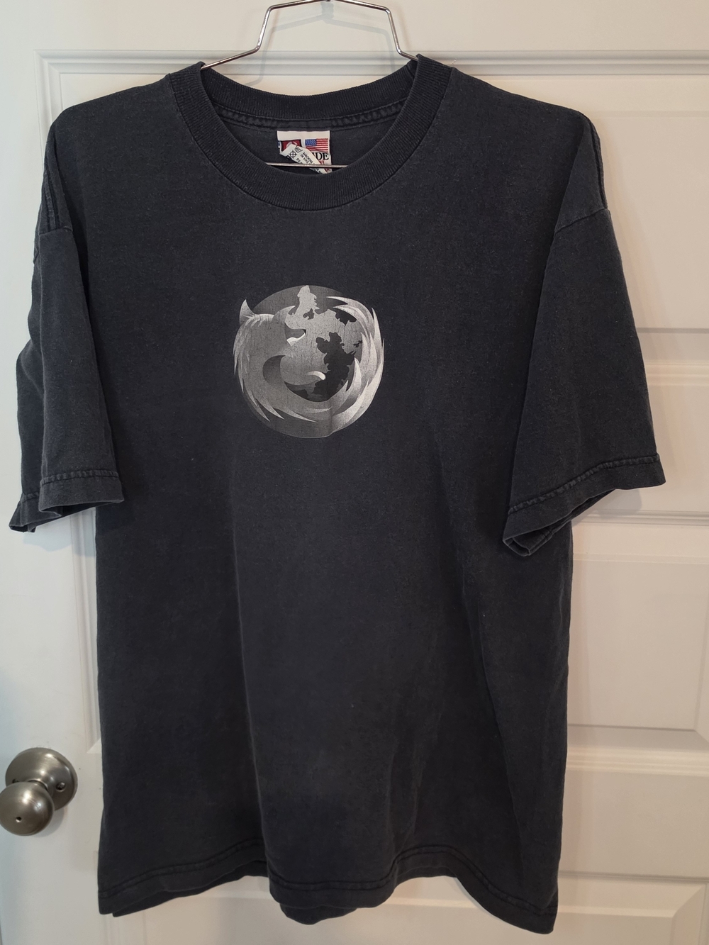 Vintage Firefox Logo Graphic Tee - Black